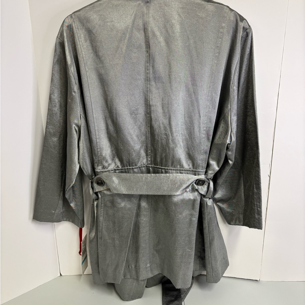 Ruby Rd. Silver Ruffle-Collar Belted Trench - Picture 2 of 7